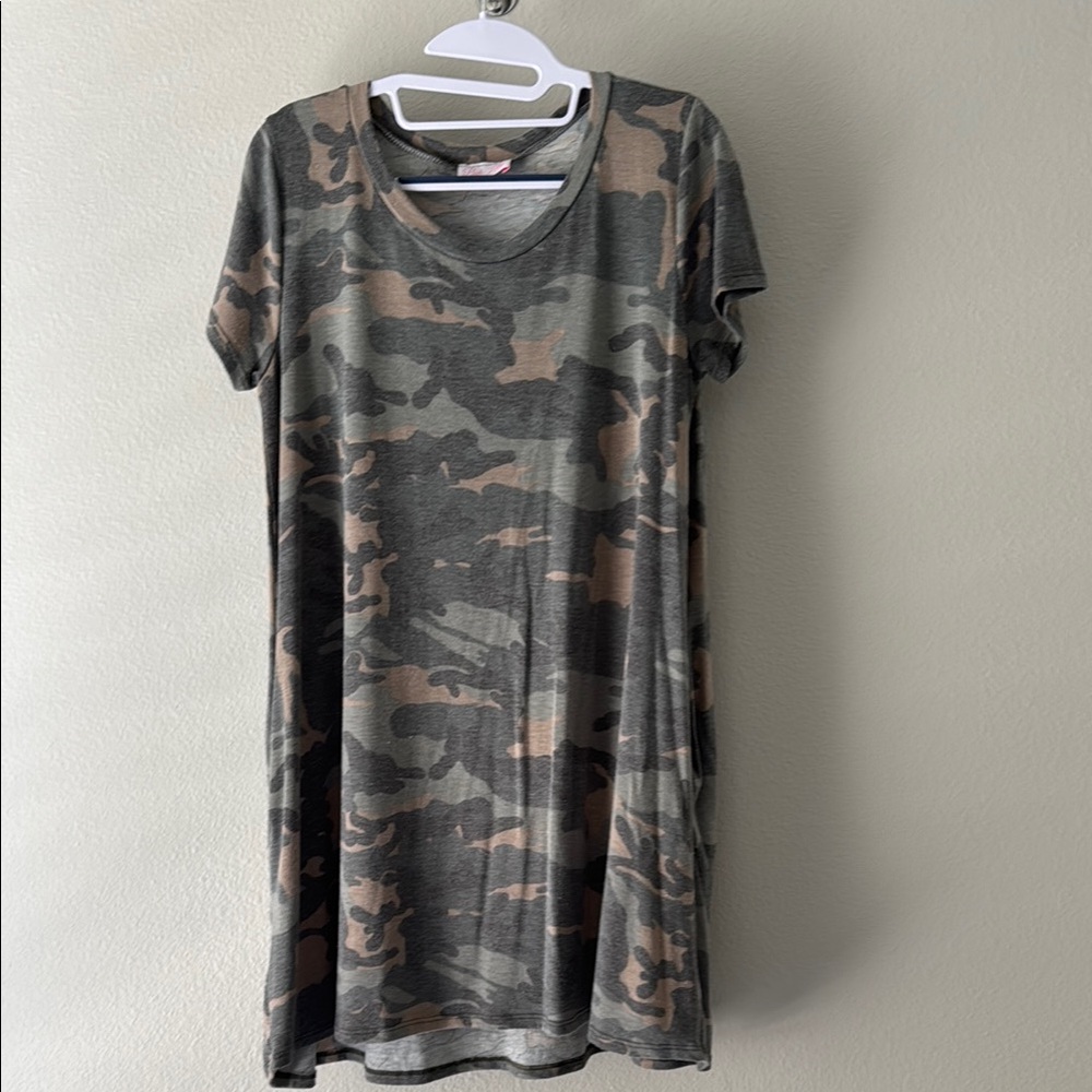 Camo Print T-Shirt Dress